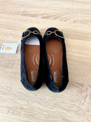 Manoletinas Geox Mujer Talla 35 Negras Elegantes