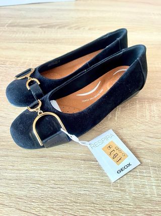 Manoletinas Geox Mujer Talla 35 Negras Elegantes