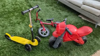 Pack bici, correpasillos y patinete infantil