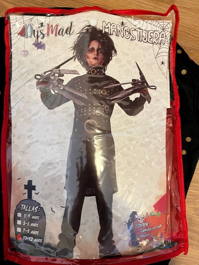 Disfraz Eduardo Manostijeras + Peluca 10/12 años