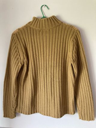 Chaqueta ante y punto marrón