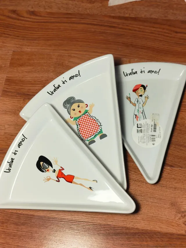 Juego 3 platos pizza Italia ti amo!
