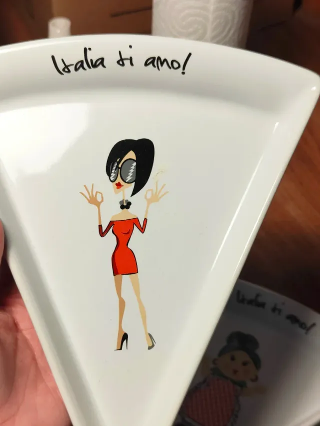 Juego 3 platos pizza Italia ti amo!