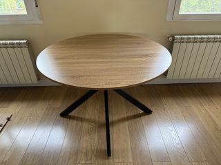 Mesa redonda extensible de madera 110-150cm nueva