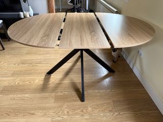 Mesa redonda extensible de madera 110-150cm nueva