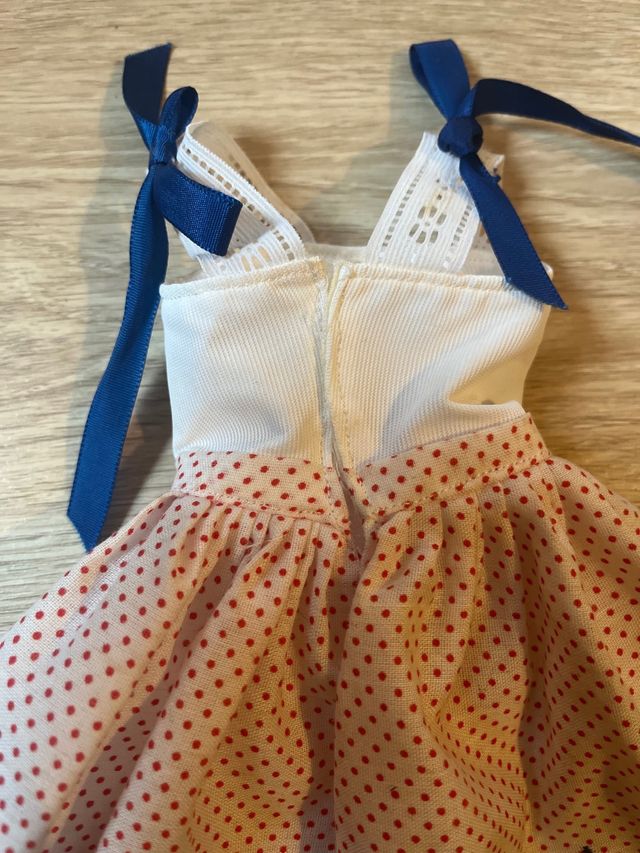 Vestido Nancy lunares flores raro años 80 en azul