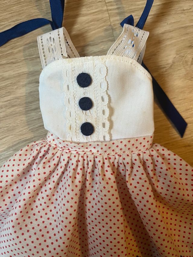 Vestido Nancy lunares flores raro años 80 en azul