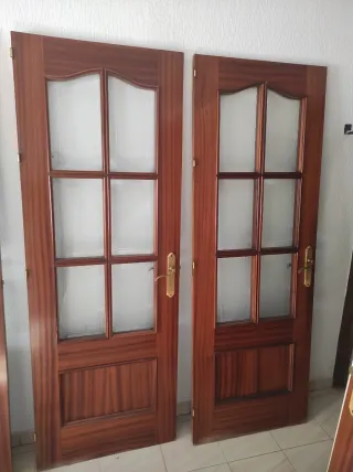 5 Puertas Madera Maciza con Cristales