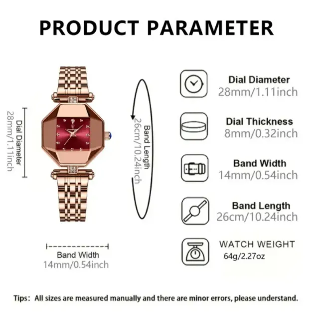 Reloj POEDAGAR Mujer Elegante Oro Rojo