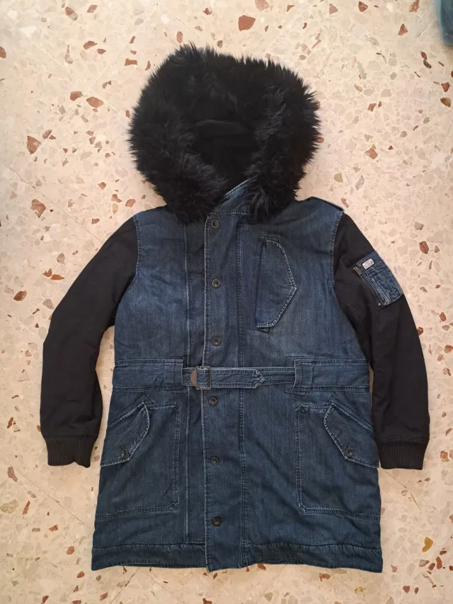 Parka Diesel Cotone Blu e Nero XXL