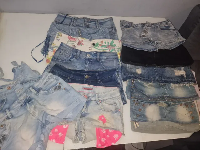 Lote de 13 Shorts y Minifaldas Vaqueras