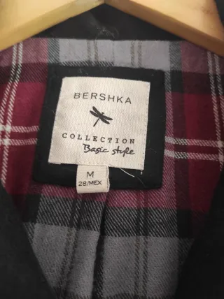 Chaqueta paño negro Bershka 