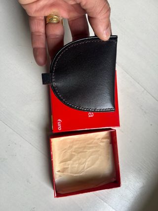 Portamonete rotondo in pelle