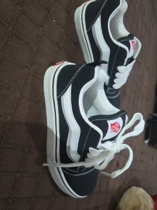 Zapatillas Vans Mujer Talla 37 Negras Blancas