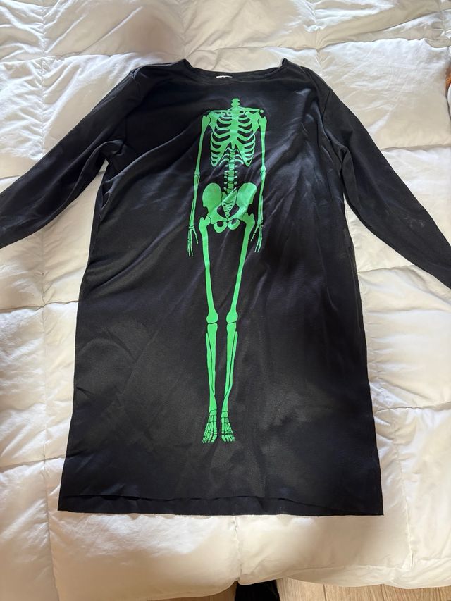 Disfraz esqueleto Halloween manga larga talla 4-6