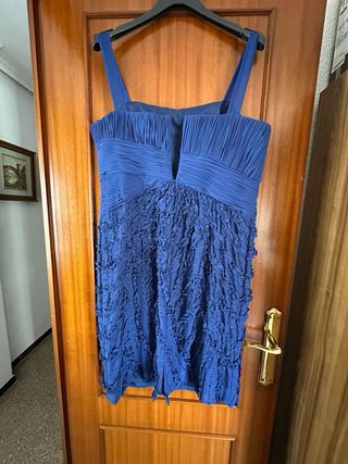 Vestido de fiesta azul klein con bolero