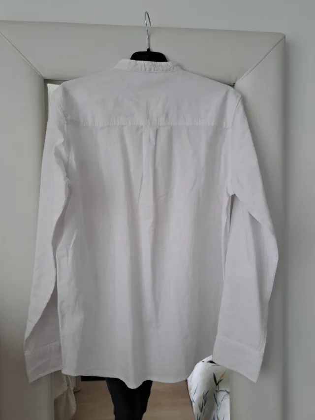 Camisa niño cuello mao blanca