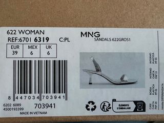 Sandalias tacón plata Mango