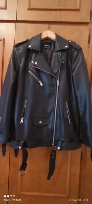 Cazadora Biker Oversize Mujer Talla S