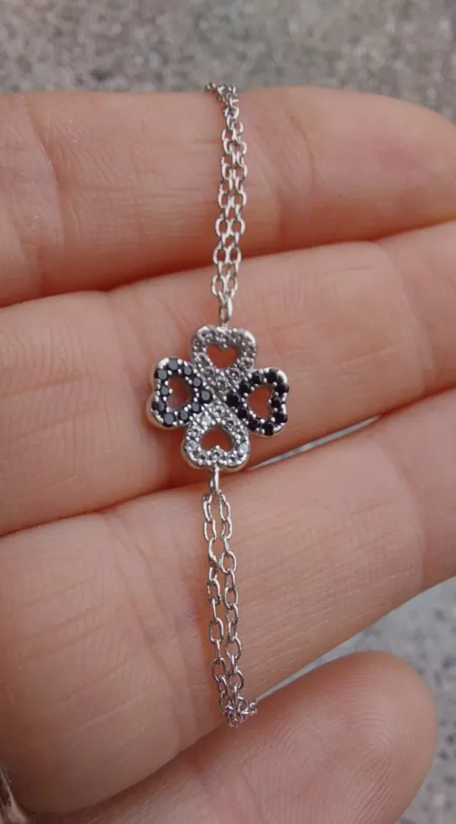 Bracciale quadrifoglio argento 925