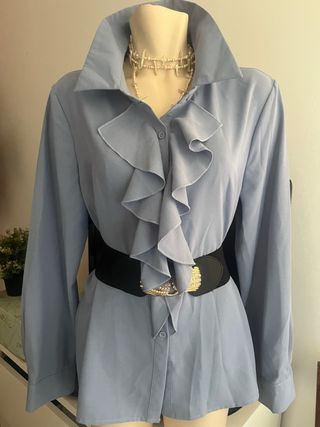 Camicetta Shein Ruffle Azzurra Taglia L