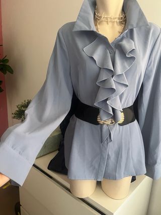 Camicetta Shein Ruffle Azzurra Taglia L
