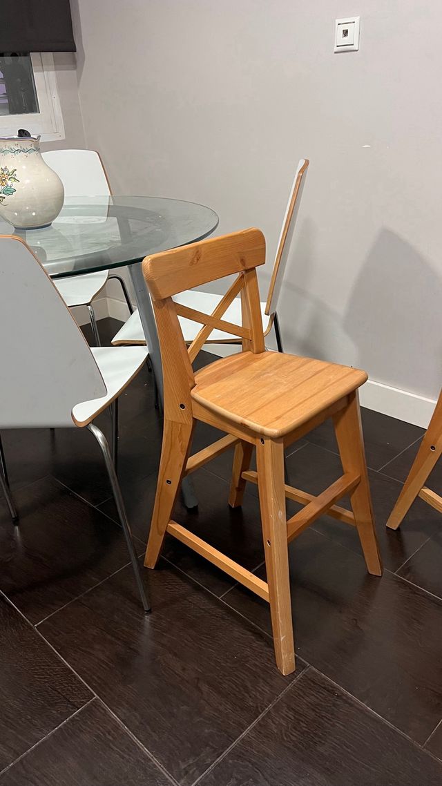 Taburetes pequeños madera maciza (2 unidades)