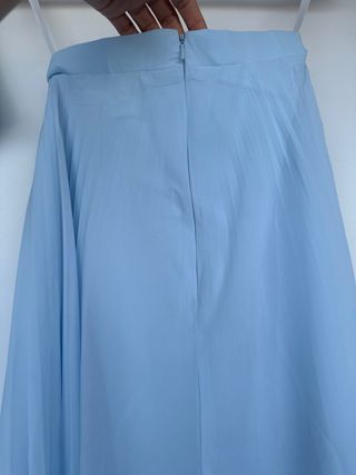 Conjunto blazer y falda plisada azul