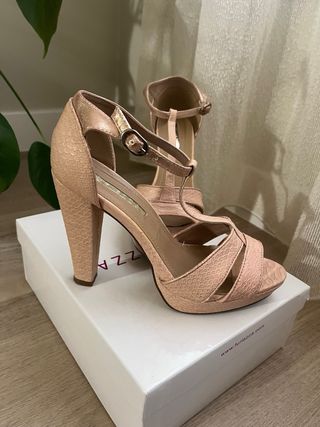 Zapatos de tacón Furiezza beige/rosa talla 39