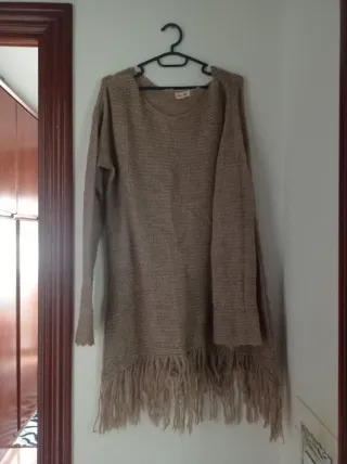 Jersey de lana beige/marrón talla única