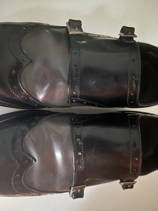 Scarpe donna pelle nere con fibbie