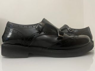 Scarpe donna pelle nere con fibbie