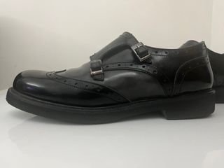 Scarpe donna pelle nere con fibbie