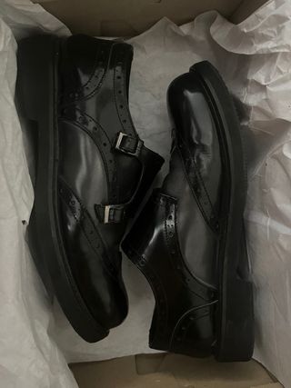 Scarpe donna pelle nere con fibbie