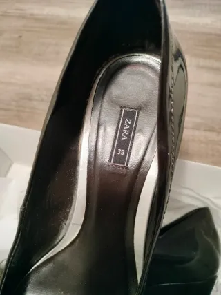 Zapato Salón Cuña Charol Chocolate