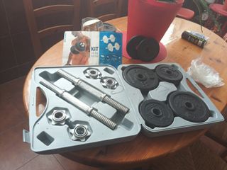 Juego de pesas con maletín. Mancuernas ajustable 