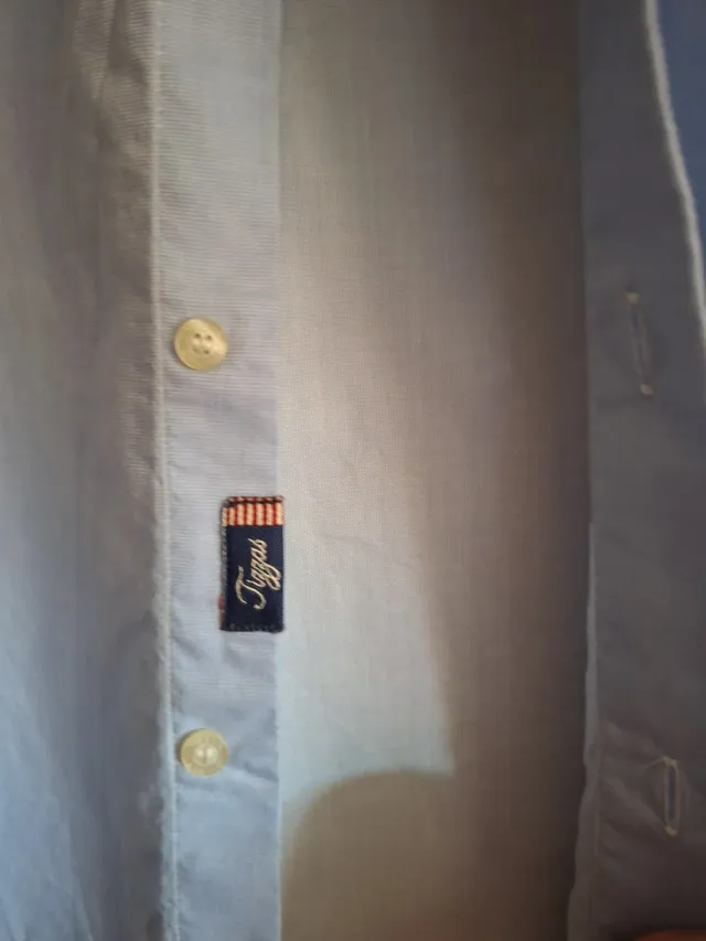 Camisa elegante azul y blanca chico