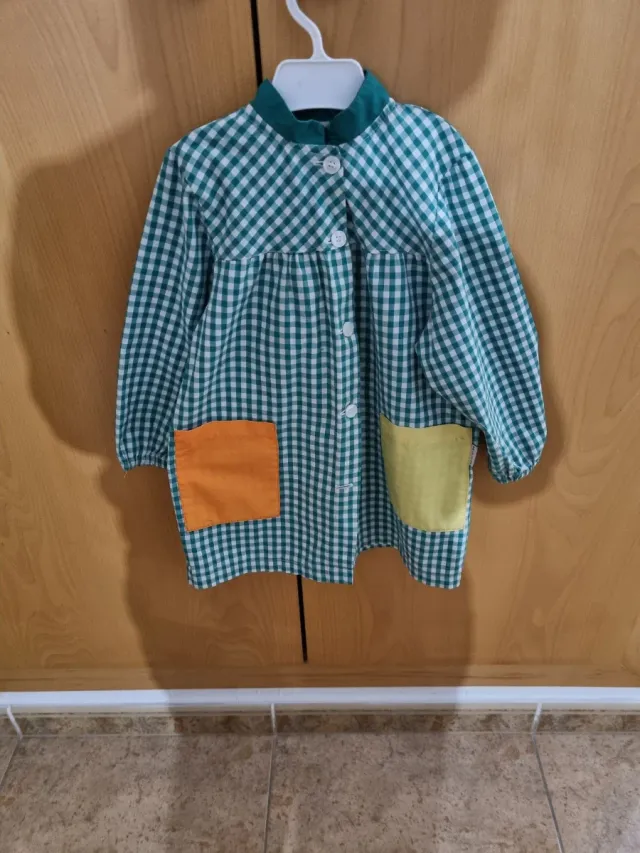 Bata escolar Les Melies cuadros verde