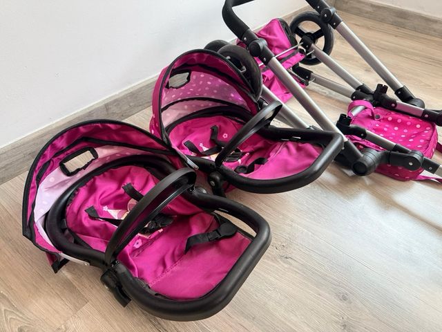 Cochecito Gemelas Muñecas Paseo