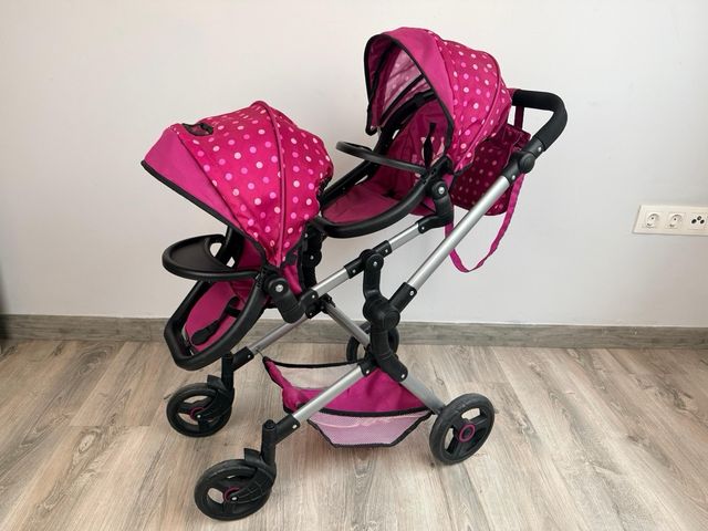 Cochecito Gemelas Muñecas Paseo