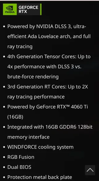 Gigabyte RTX 4060 Ti OC 16GB Tarjeta Gráfica