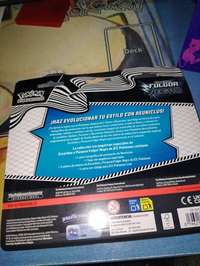 Blister 3 sobres Pokémon Fulgor Negro