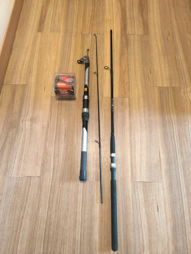 Lote pesca: cañas de 360.y 2,22. y sedal de 14mm.