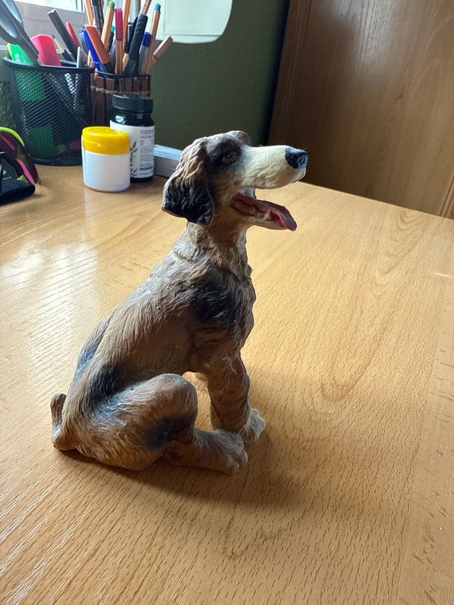 Estatuilla Perro Cerámica Marrón Negro