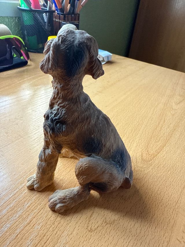 Estatuilla Perro Cerámica Marrón Negro