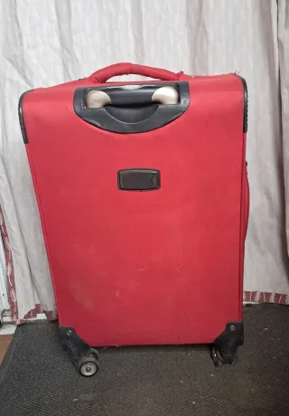 Maleta de viaje ENCY roja con estampado floral