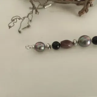 Pulsera Perlas de Mallorca Marrones y Moradas
