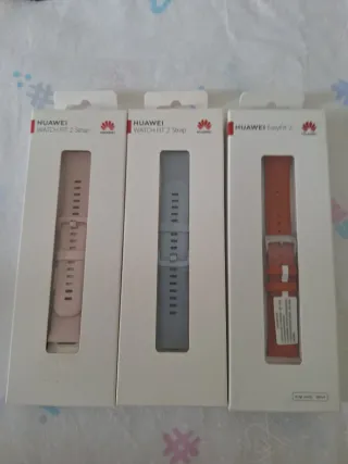 3 Correas Huawei Watch Fit 2 (Rosa, Gris, Naranja)