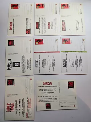 Lotto cartoline Diabolik - 8 Pezzi
