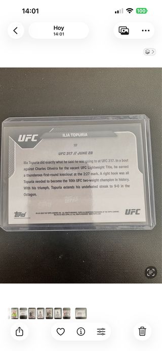 UFC Topps NOW Ilia Topuria 317 6.28.25